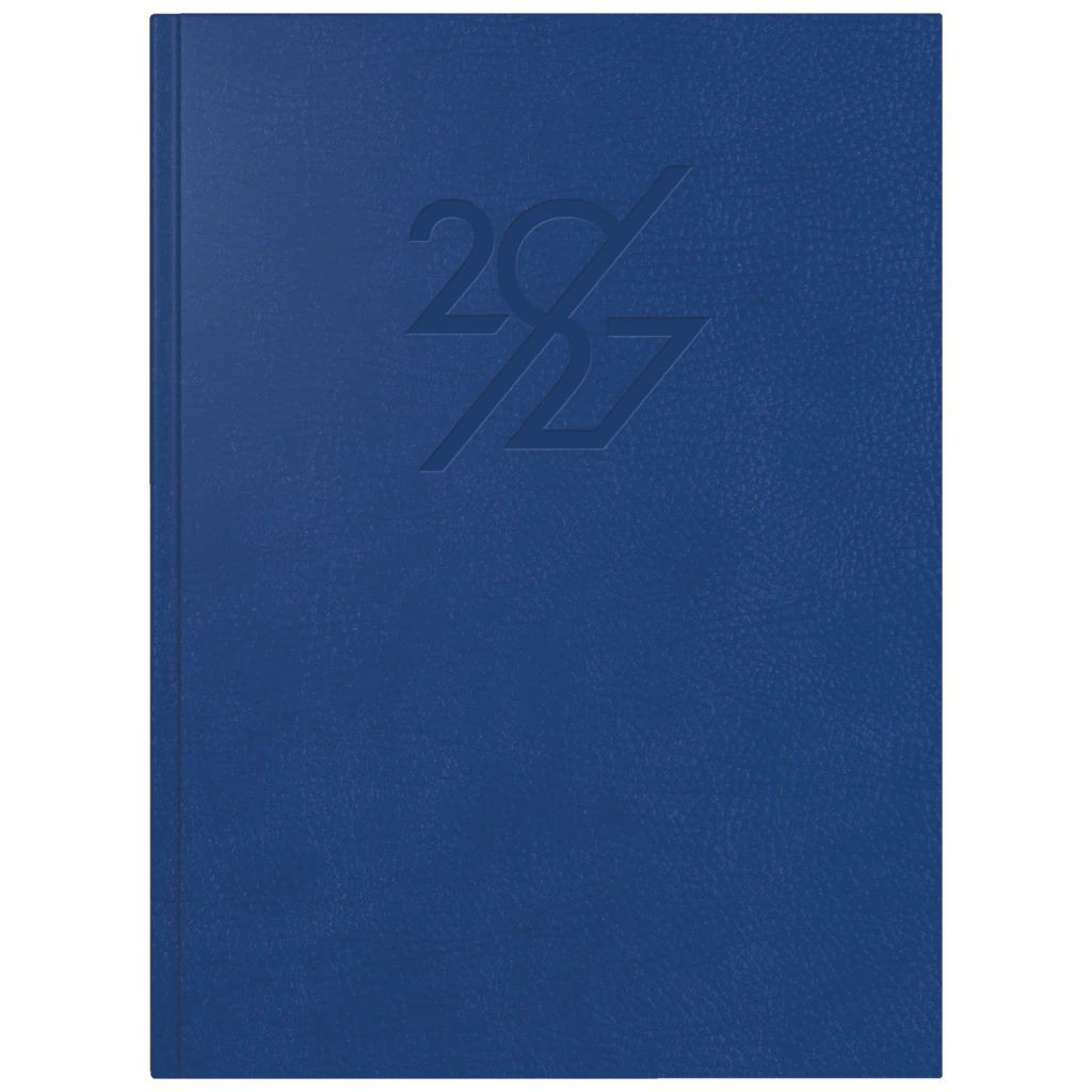 Buchkalender Mod. Mentor 2027 | A5, Kunstleder, blau