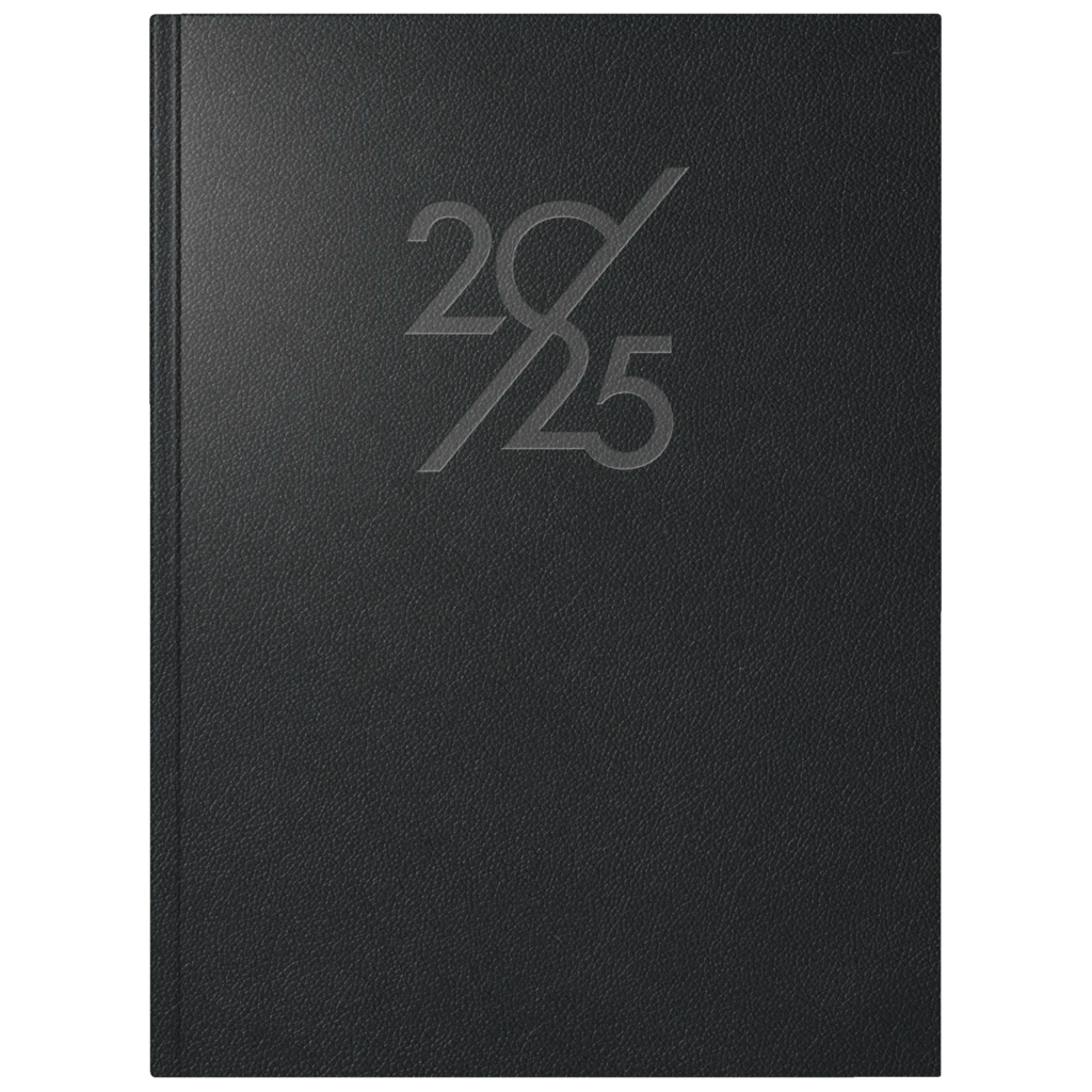 Buchkalender Mod. Mentor '25 | A5, Kunstleder, schwarz