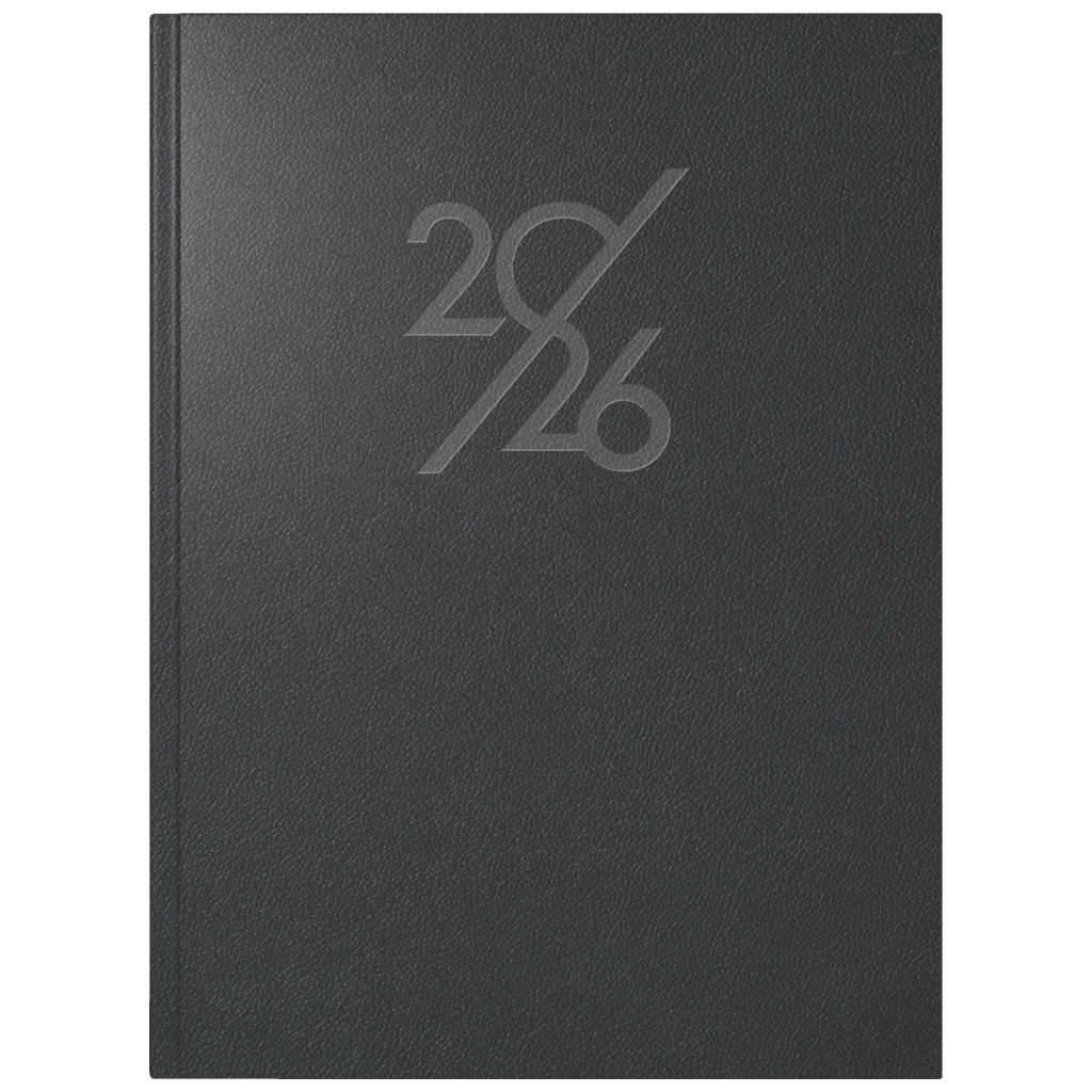 Buchkalender Mod. Mentor 2026 | A5, Kunstleder, schwarz