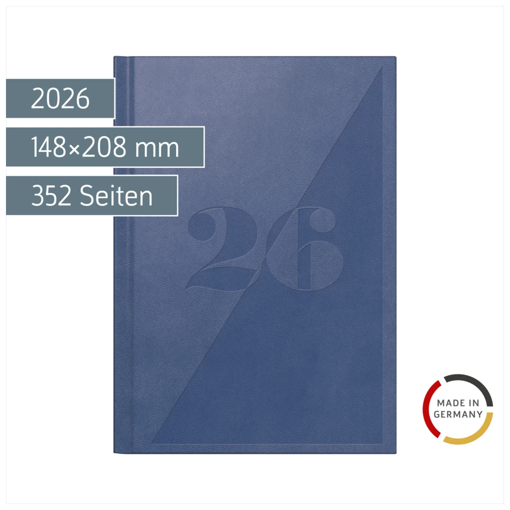 Buchkalender Mod. Mentor 2026 | A5, Kunstleder, lavendel