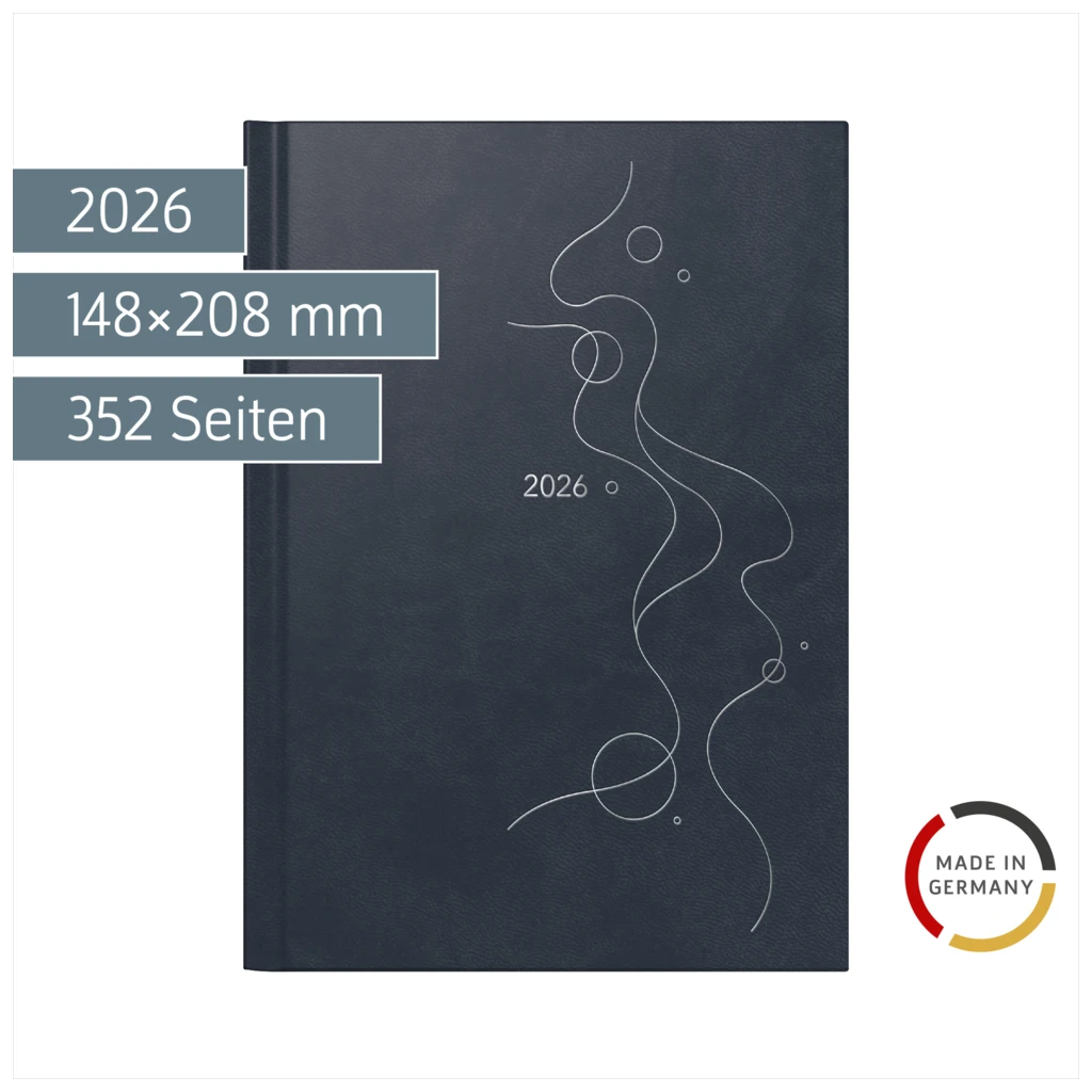 Buchkalender Mod. Mentor 2026 „Bubbles“ | A5, Kunstleder