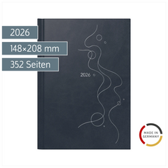 Buchkalender Mod. Mentor 2026 „Bubbles“ | A5, Kunstleder