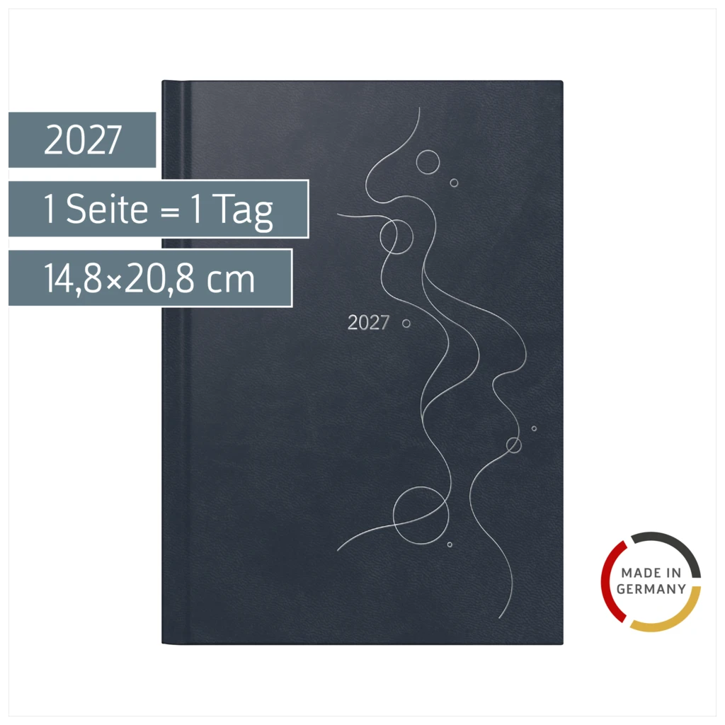 Buchkalender Mod. Mentor 2027 „Bubbles“ | A5, Kunstleder