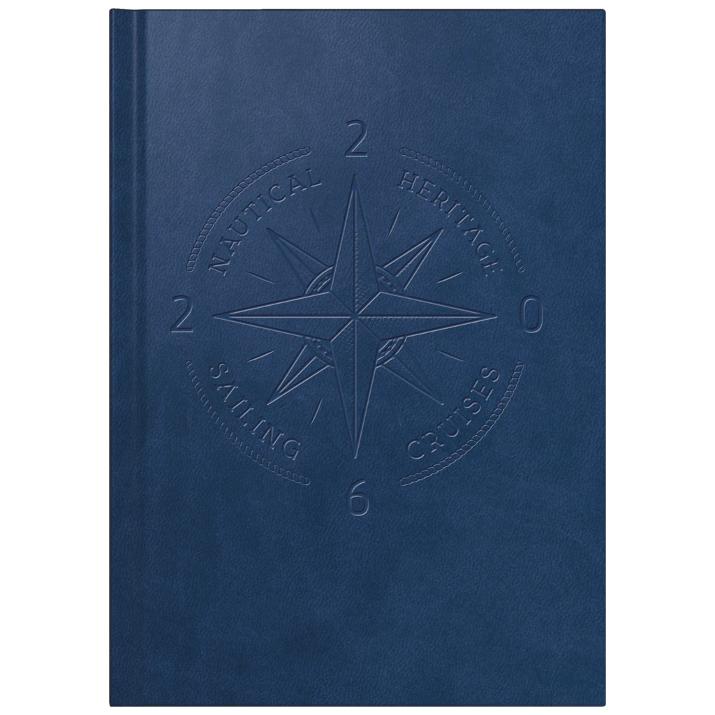 Buchkalender Mod. Mentor 2026 „Nautic“ | A5, Kunstleder