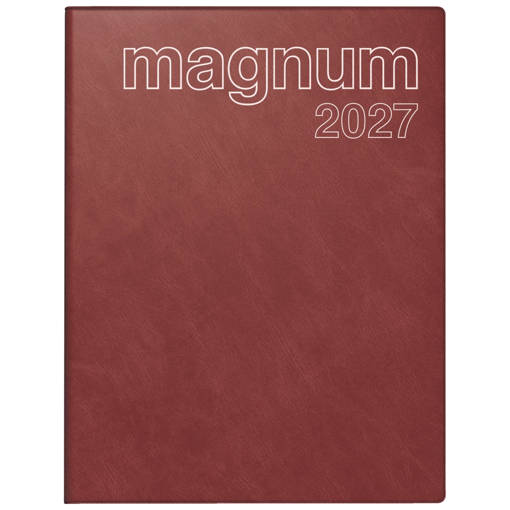 Buchkalender Mod. magnum 2027 | 18,3×24 cm, Kunststoff, weinrot