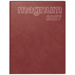 Buchkalender Mod. magnum 2027 | 18,3×24 cm, Kunststoff, weinrot