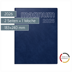 Buchkalender Mod. magnum 2026 | 183×240 mm, Kunststoff, dunkelblau