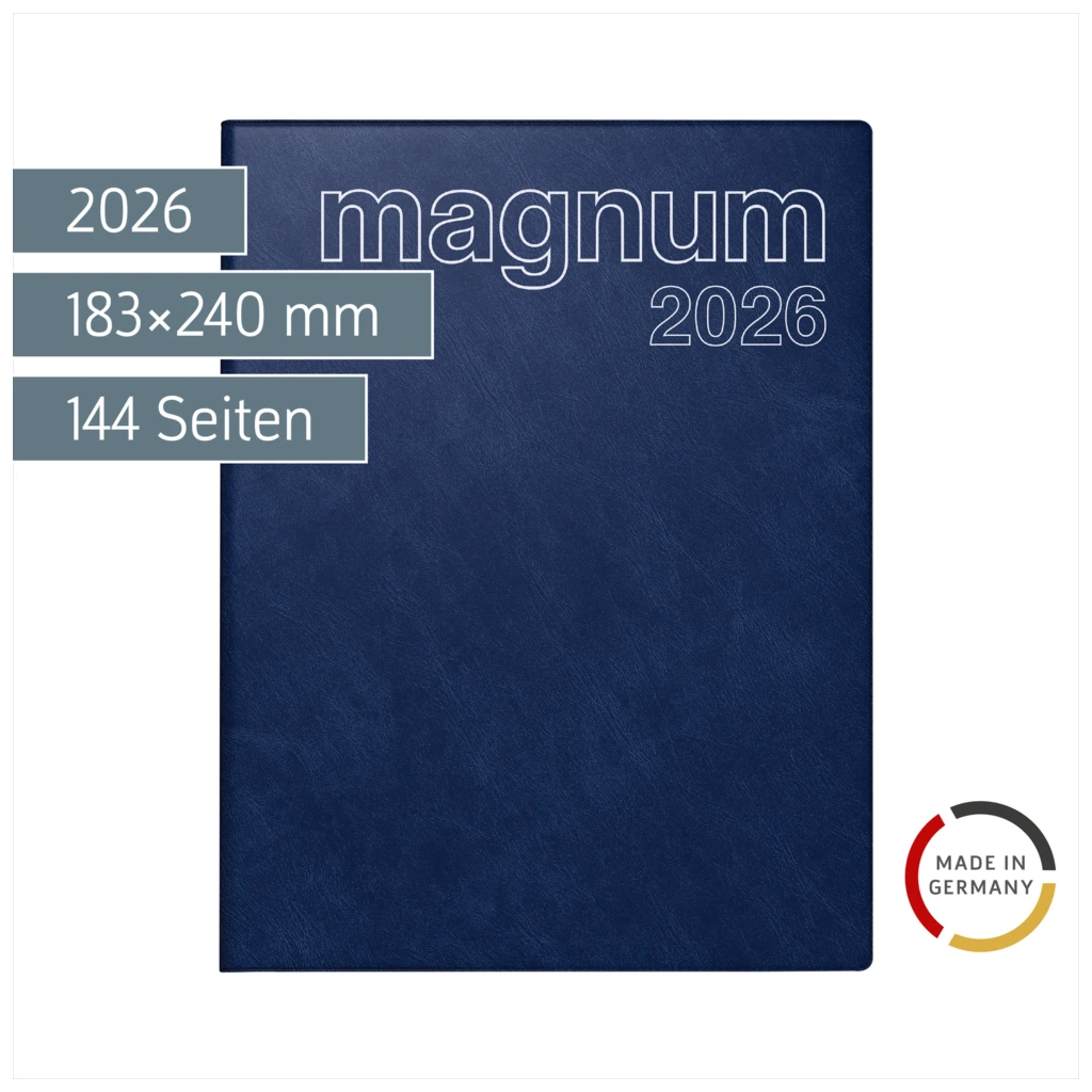 Buchkalender Mod. magnum 2026 | 183×240 mm, Kunststoff, dunkelblau