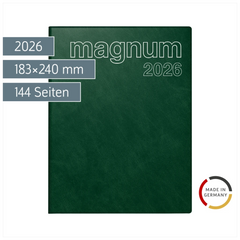 Buchkalender Mod. magnum 2026 | 183×240 mm, Kunststoff, dunkelgrün
