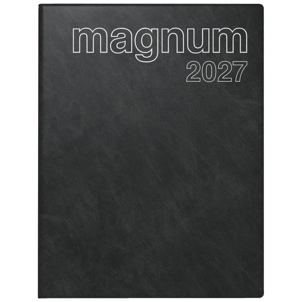 Buchkalender Mod. magnum 2027 | 183×240 mm, Kunststoff, schwarz