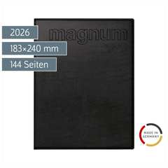 Buchkalender Mod. magnum 2026 | 183×240 mm, Kunstleder, schwarz