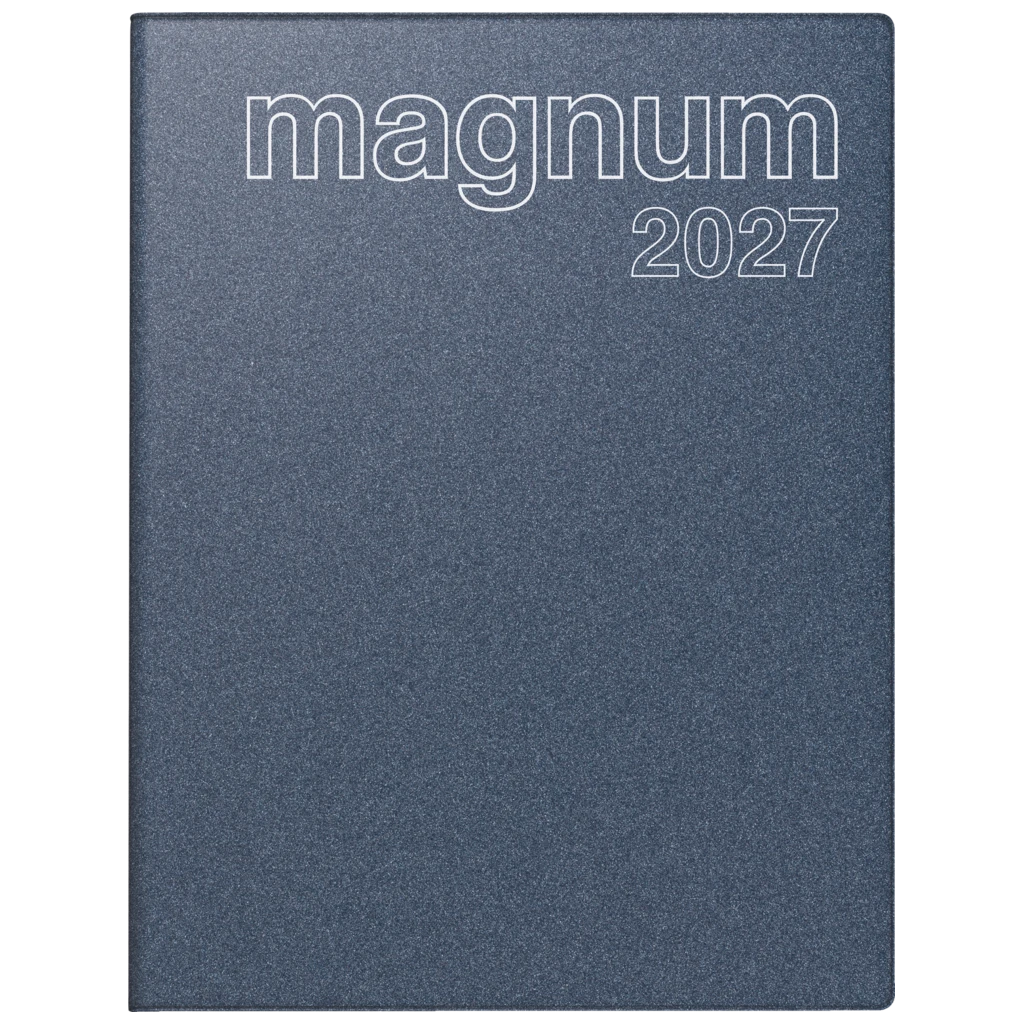 Buchkalender Mod. magnum 2027 | 183×240 mm, Kunststoff, blau