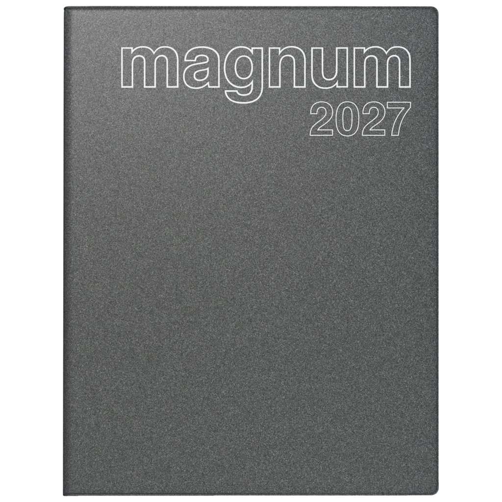 Buchkalender Mod. magnum 2027 | 183×240 mm, Kunststoff, grau
