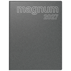 Buchkalender Mod. magnum 2027 | 183×240 mm, Kunststoff, grau