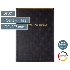 Reservierungsbuch Premium 2027 | A4, Kunststoff, schwarz