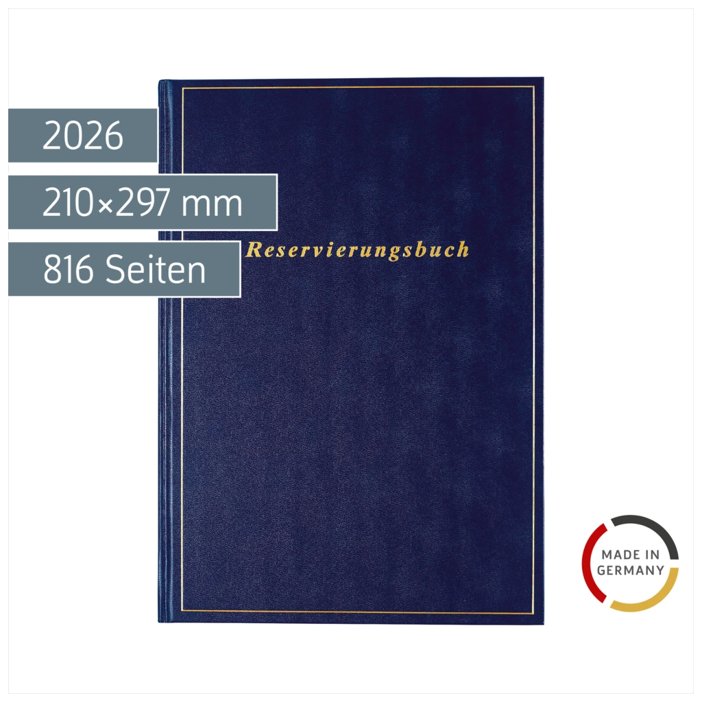 Reservierungsbuch 2026 | A4, Kunststoff, dunkelblau