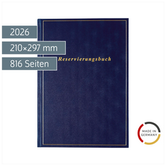 Reservierungsbuch 2026 | A4, Kunststoff, dunkelblau