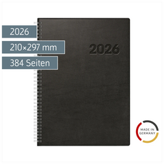 Buchkalender Mod. Conform 2026 | A4, Kunststoff, schwarz