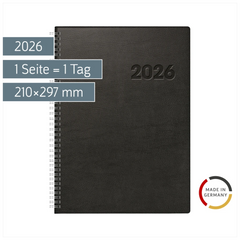 Buchkalender Mod. Conform 2026 | A4, Kunststoff, schwarz