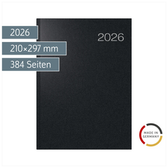 Buchkalender Mod. Conform 2026 | A4, Kunststoff, schwarz