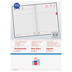 Buchkalender Mod. Conform 2026 | A4, Kunstleder, grau