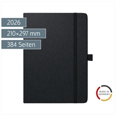 Buchkalender Mod. Conform 2026 | A4, Kunststoff, schwarz