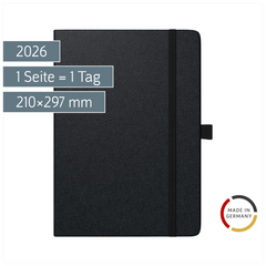Buchkalender Mod. Conform 2026 | A4, Kunststoff, schwarz