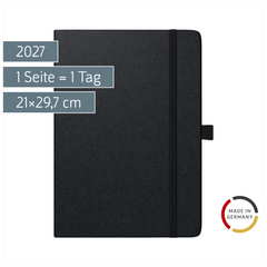 Buchkalender Mod. Conform 2027 | A4, Kunststoff, schwarz
