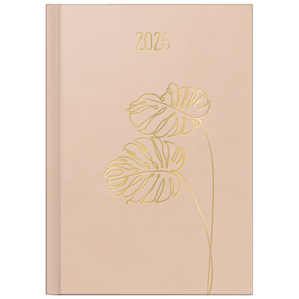 Buchkalender Premium Young Line 2026 „Monstera“ | A5, Kunstleder