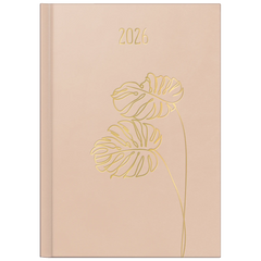 Buchkalender Premium Young Line 2026 „Monstera“ | A5, Kunstleder