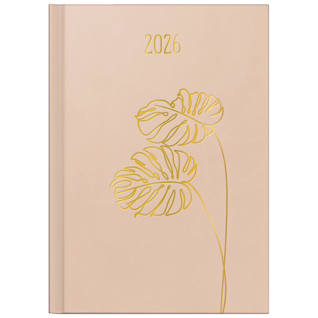 Buchkalender Premium Young Line 2026 „Monstera“ | A5, Kunstleder