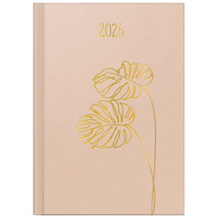 Buchkalender Premium Young Line 2026 „Monstera“ | A5, Kunstleder