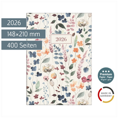 Buchkalender Premium Young Line 2026 „Watercolor“ | A5, Papier