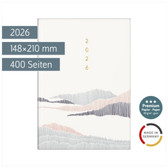 Buchkalender Premium Young Line 2026 „Simple“ | A5, Papier