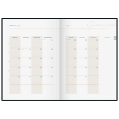 Buchkalender Premium Young Line 2026 „Simple“ | A5, Papier