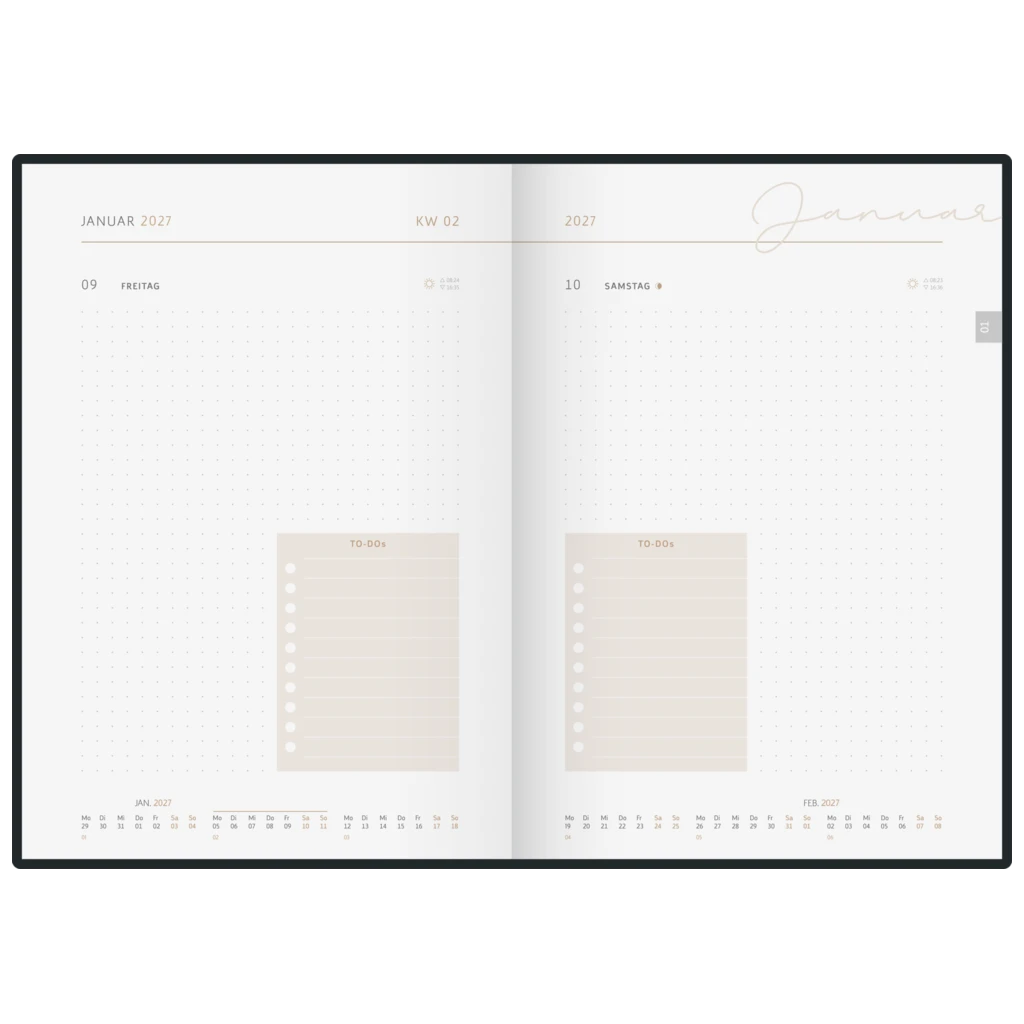 Buchkalender Premium Young Line 2027 „Simple“ | A5, Papier