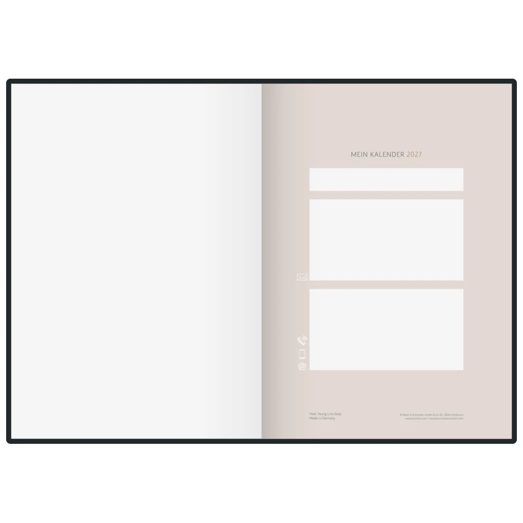 Buchkalender Premium Young Line 2027 „Simple“ | A5, Papier