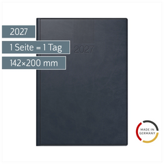 Buchkalender Mod. ROMA 1 2027 | A5, Kunstleder, blau