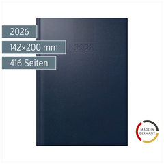 Buchkalender Mod. ROMA 1 2026 | A5, Kunststoff, dunkelblau