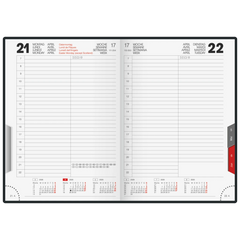 Buchkalender Mod. ROMA 1 2026 | A5, Kunststoff, schwarz