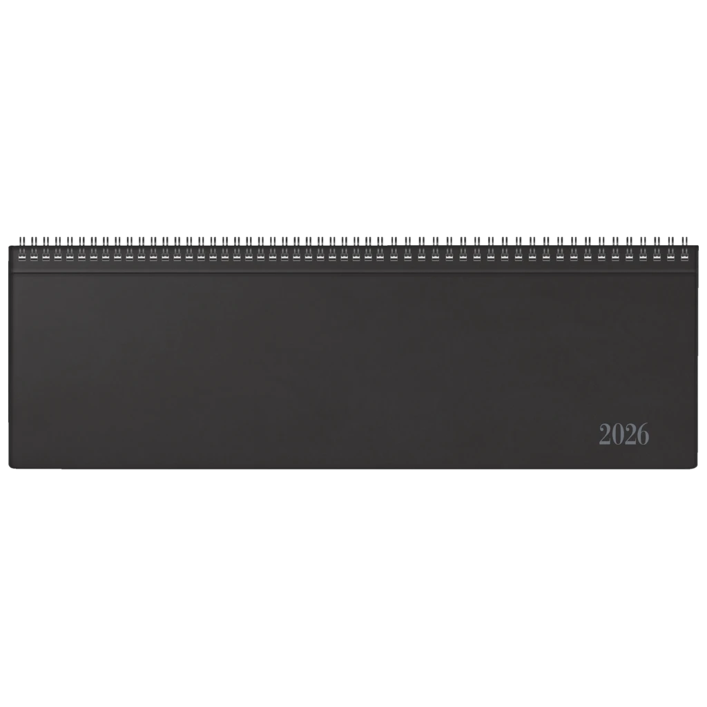 Querterminbuch Mod. futura 5 2026 | 420×137 mm, Kunststoff, schwarz