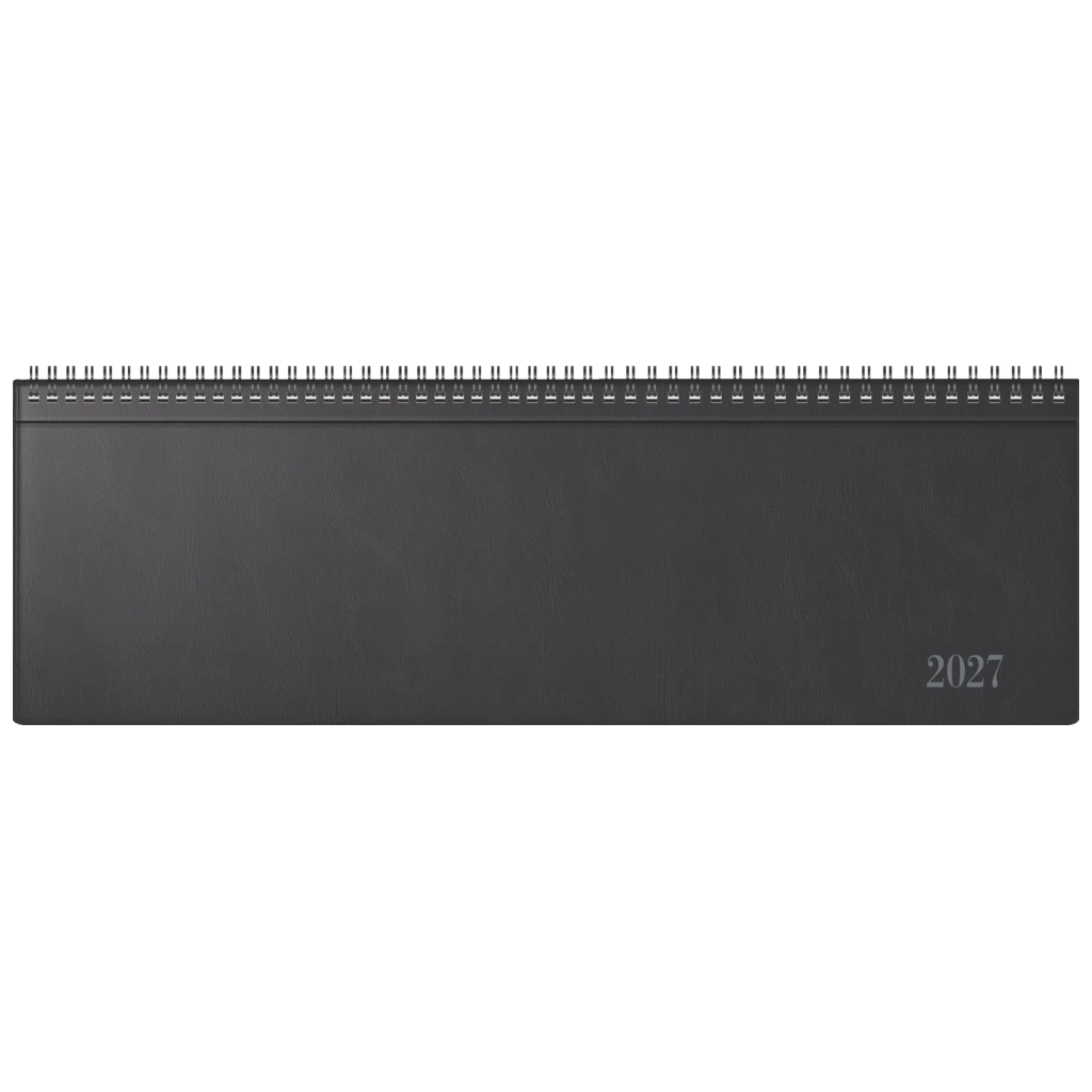 Querterminbuch Mod. futura 5 2027 | 420×137 mm, Kunststoff, schwarz