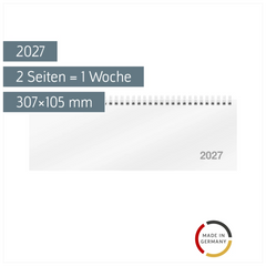 Querterminbuch Mod. ac-Wochenquerterminer 2027 | 307×105 mm, Karton, weiß