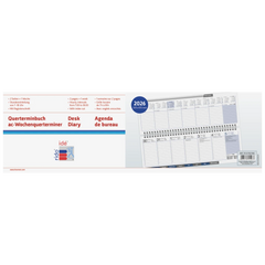 Querterminbuch Mod. ac-Wochenquerterminer 2026 | 307×105 mm, Kunstleder, schwarz