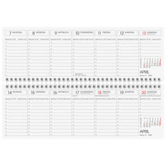 Querterminbuch Mod. semana 2026 | 297×105 mm, Karton, blau