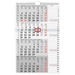 4-Monatskalender 2026 | grau, 300×490 mm