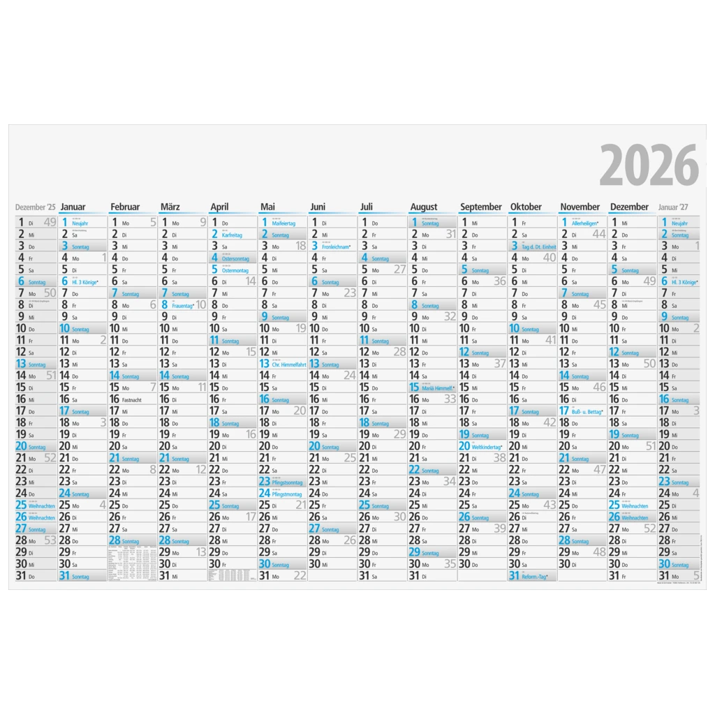 Plakatkalender 2026 | 1020×680 mm