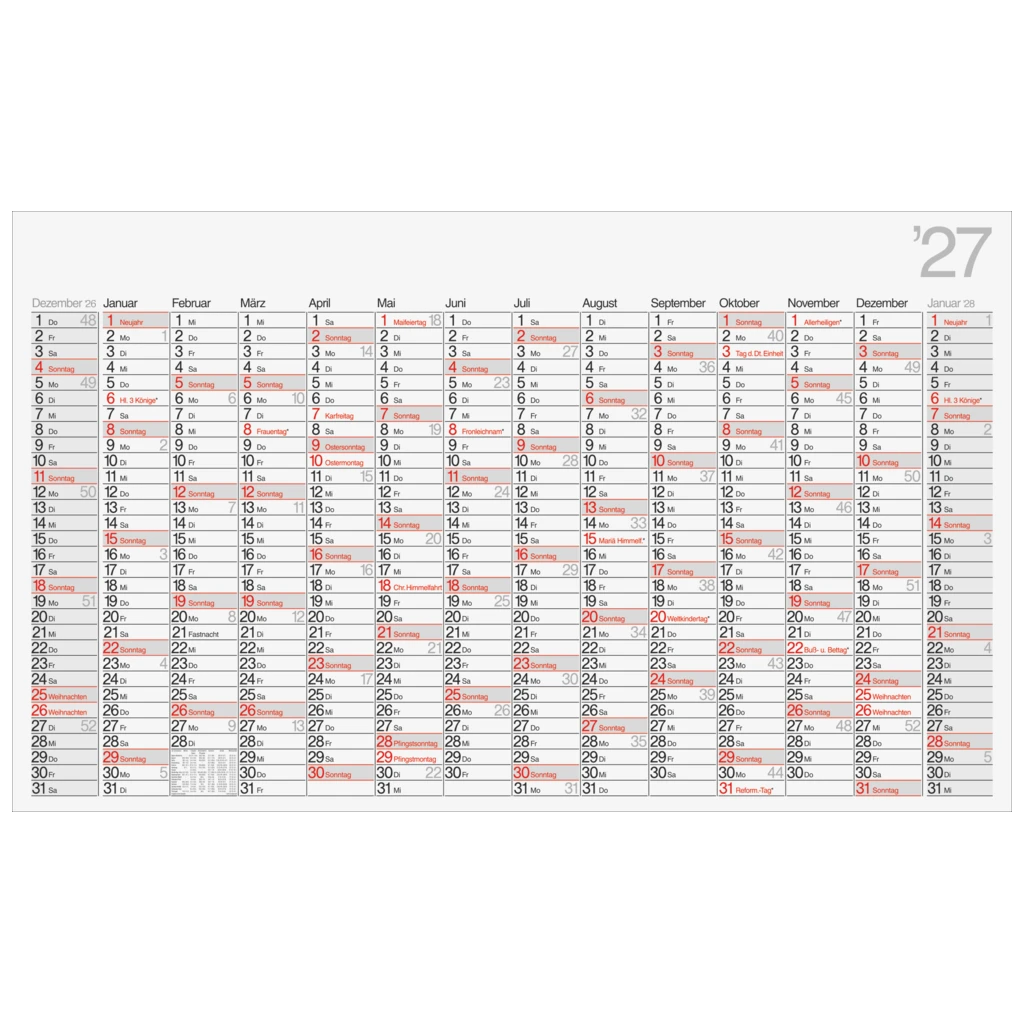 Plakatkalender Mod. Office II 2027 | 114×68,5 cm