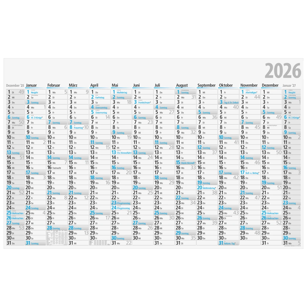 Plakatkalender 2026 | 1210×770 mm