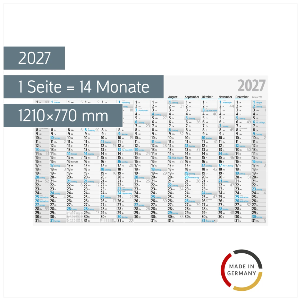 Plakatkalender 2027 | 1210×770 mm
